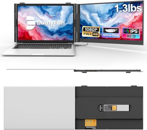 domyfan Portable Monitor, Ultra-Light 600g, 14" Dual Screen Ful — image 2
