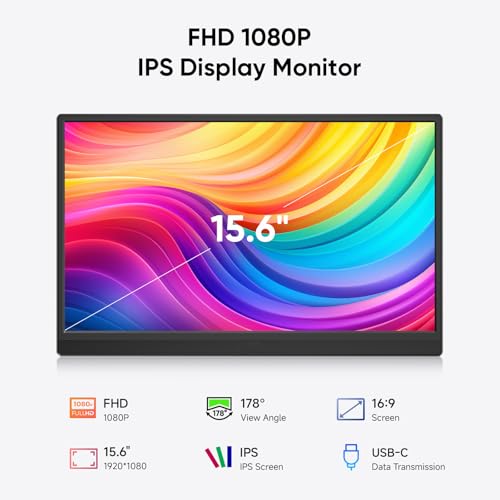 Dopesplay 15.6" Portable Monitor, FHD 1080P Laptop Screen Extende — image 3