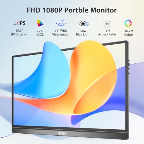 QQH Portable Travel Monitor Full HD 1080P USB C HDMI Alloy  — image 3