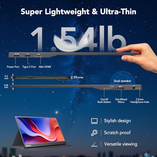 Brand: LUMIPIX 15.6 Inch Portable Monitor, IPS FHD 1080P Gaming Monitor wit — image 6