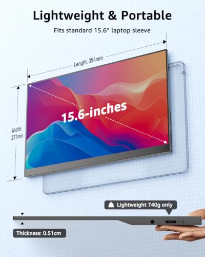 Yodoit Portable Monitor 15.6" FHD 1920x1080P IPS Second Extern — image 3