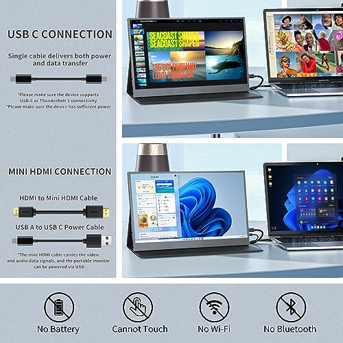ReHisk Portable Monitor 15.6'' FHD 1080P IPS Eye Care Computer — image 3
