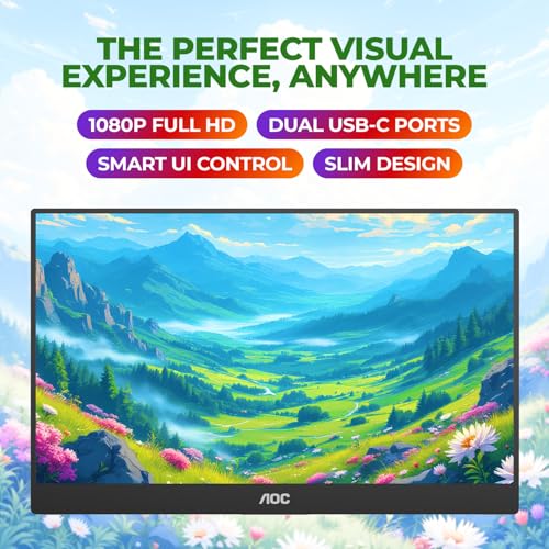 AOC 16T20 Portable Monitor 15.6 Inch FHD 1920x1080, IPS Pan — image 3