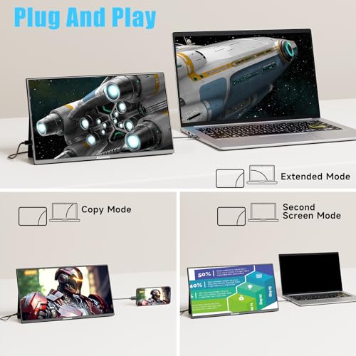 XGaming Portable Monitor 15.6 inch FHD 1080P USB C HDMI Gaming  — image 5