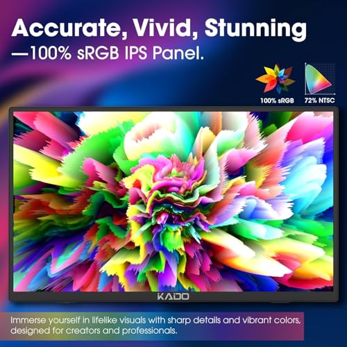 Kado Portable Monitor 15.6" 1080p, 100% sRGB USB-C HDMI Gami — image 4