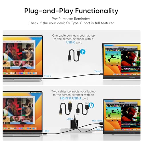 Dopesplay 15.6" Portable Monitor, FHD 1080P Laptop Screen Extende — image 5