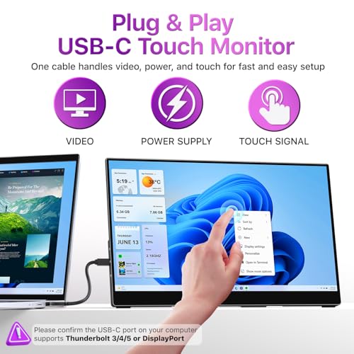 cocopar Portable Touch Monitor 15.6 Inch 1080P FHD 90% sRGB Tra — image 5