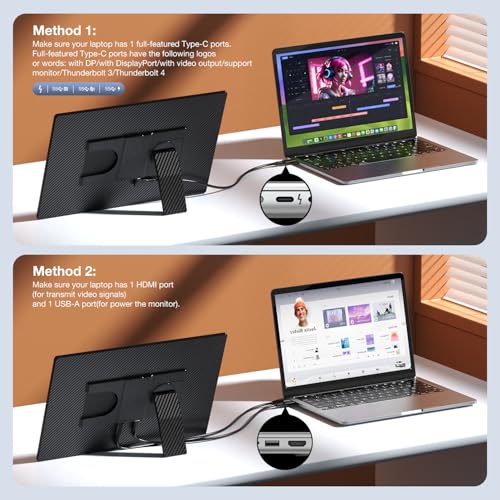 FLYTOCCA Portable Monitor, 16 Inch FHD 1200P, 360° Rotating Deta — image 6