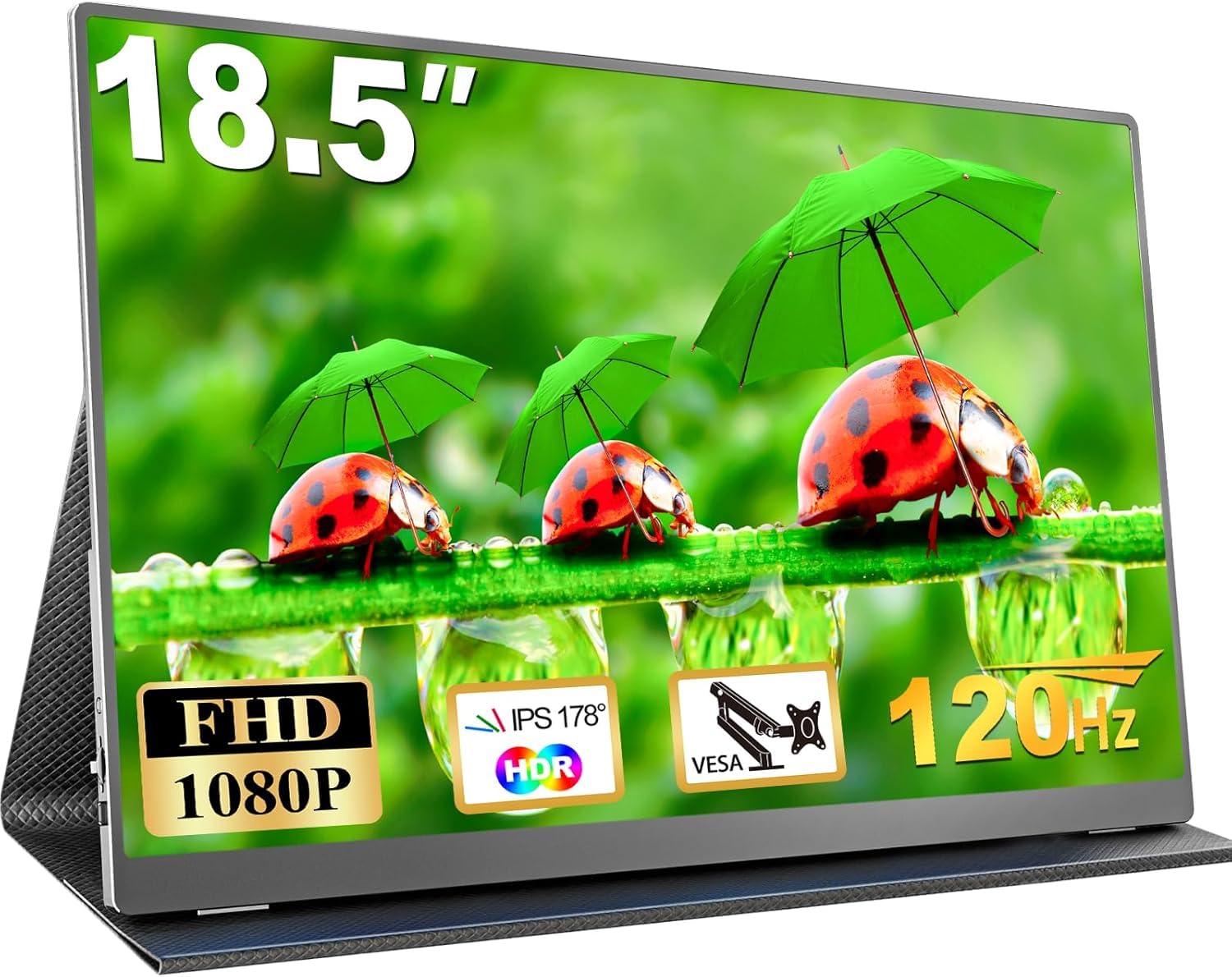 Usparkle 18.5 Inch Large Portable Monitor, 120Hz 1080P FHD IPS P