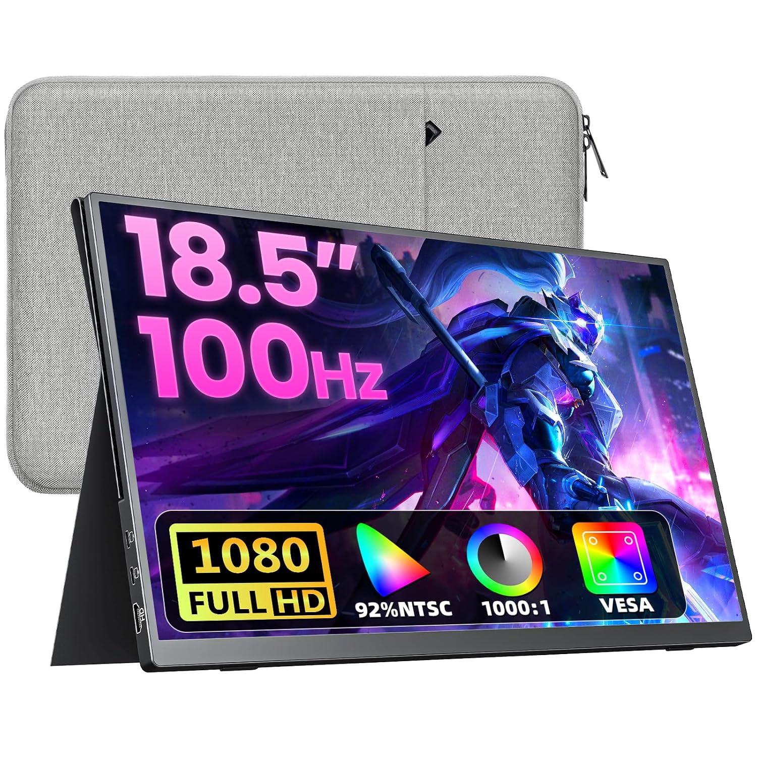 Upperizon Large Portable Monitor 18.5 inch FHD 1920x1080p 100Hz 1